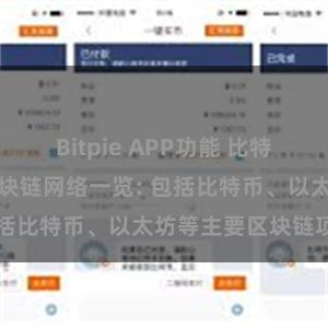 Bitpie APP功能 比特派钱包支持的区块链网络一览: 包括比特币、以太坊等主要区块链项目