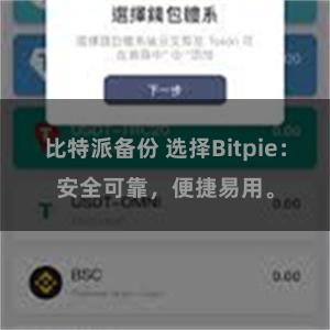 比特派备份 选择Bitpie：安全可靠，便捷易用。