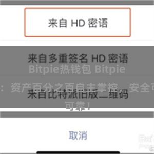 Bitpie热钱包 Bitpie钱包：资产百分之百自主掌控，安全可靠！