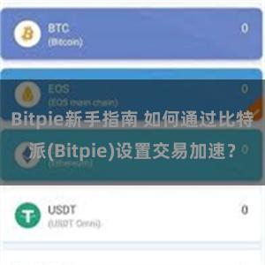 Bitpie新手指南 如何通过比特派(Bitpie)设置交易加速？